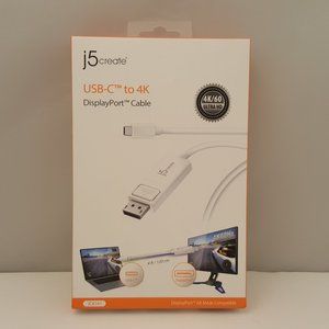 j5create JCA141 USB Type-C to 4K DisplayPort Male Cable 🆕